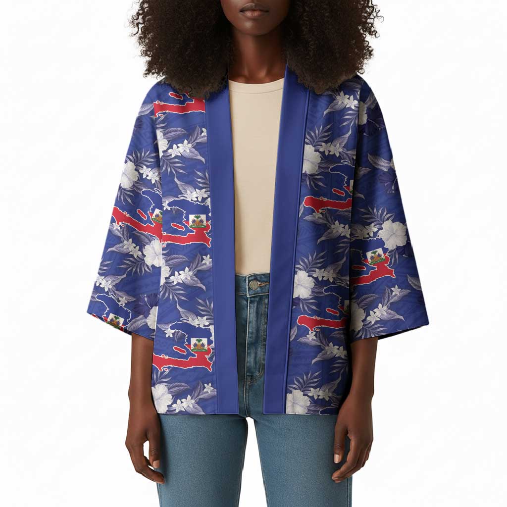 Afro-Haitians Kimono Ayiti Map and Rose Kayenn Tropical Style - African Pride