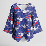 Afro-Haitians Kimono Sleeve Blouse Ayiti Map and Rose Kayenn Tropical Style - African Pride