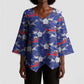 Afro-Haitians Kimono Sleeve Blouse Ayiti Map and Rose Kayenn Tropical Style - African Pride