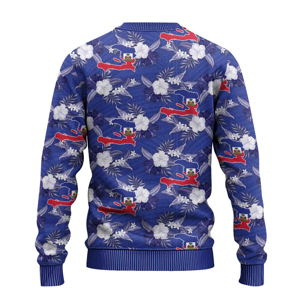 Afro-Haitians Ugly Christmas Sweater Ayiti Map and Rose Kayenn Tropical Style - African Pride
