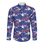 Afro-Haitians Long Sleeve Button Shirt Ayiti Map and Rose Kayenn Tropical Style - African Pride