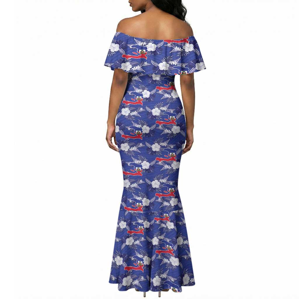 Afro-Haitians Mermaid Dress Ayiti Map and Rose Kayenn Tropical Style LT14