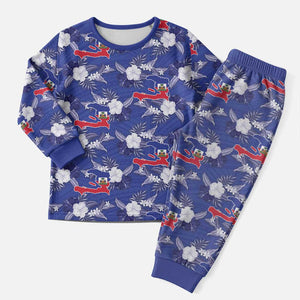 Afro-Haitians Christmas Pajama Set Ayiti Map and Rose Kayenn Tropical Style - African Pride