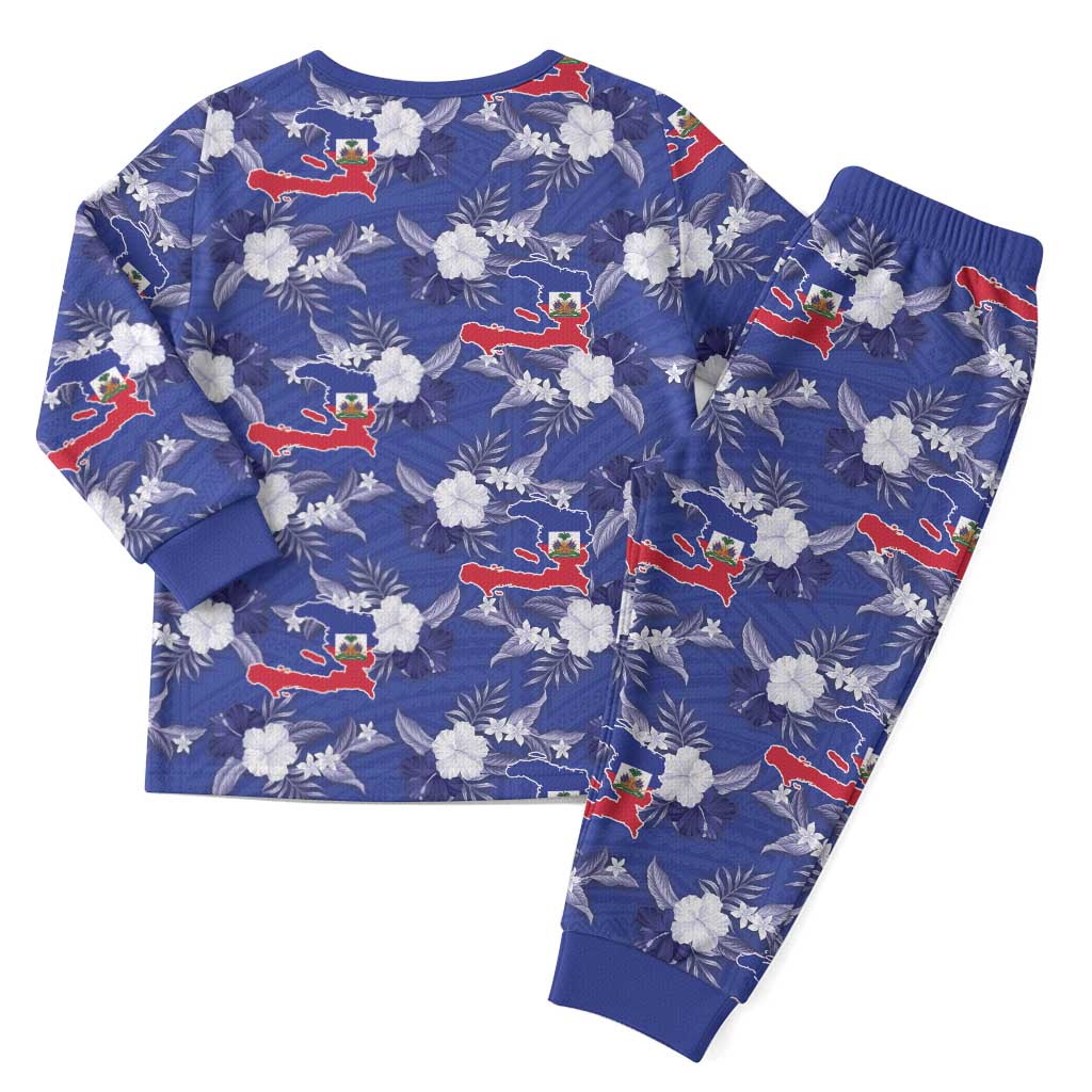 Afro-Haitians Christmas Pajama Set Ayiti Map and Rose Kayenn Tropical Style - African Pride