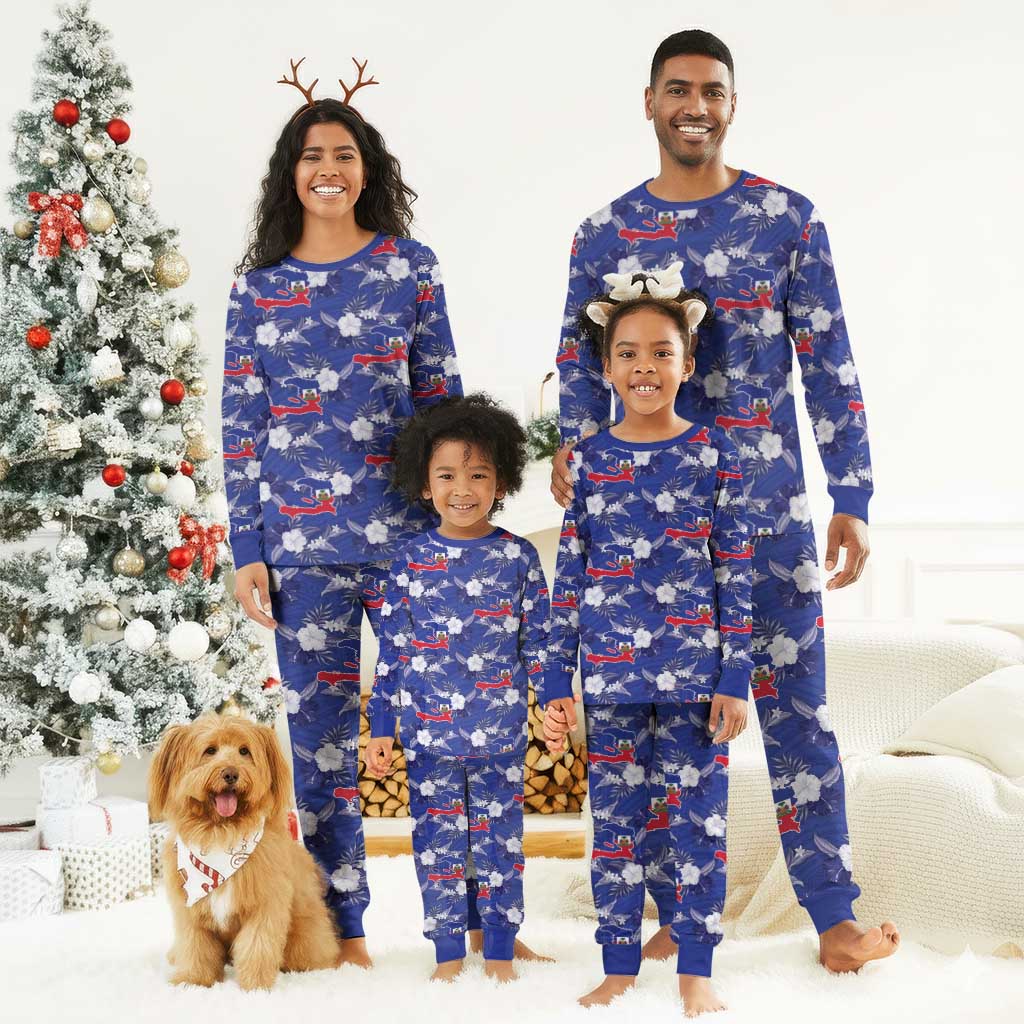Afro-Haitians Christmas Pajama Set Ayiti Map and Rose Kayenn Tropical Style - African Pride