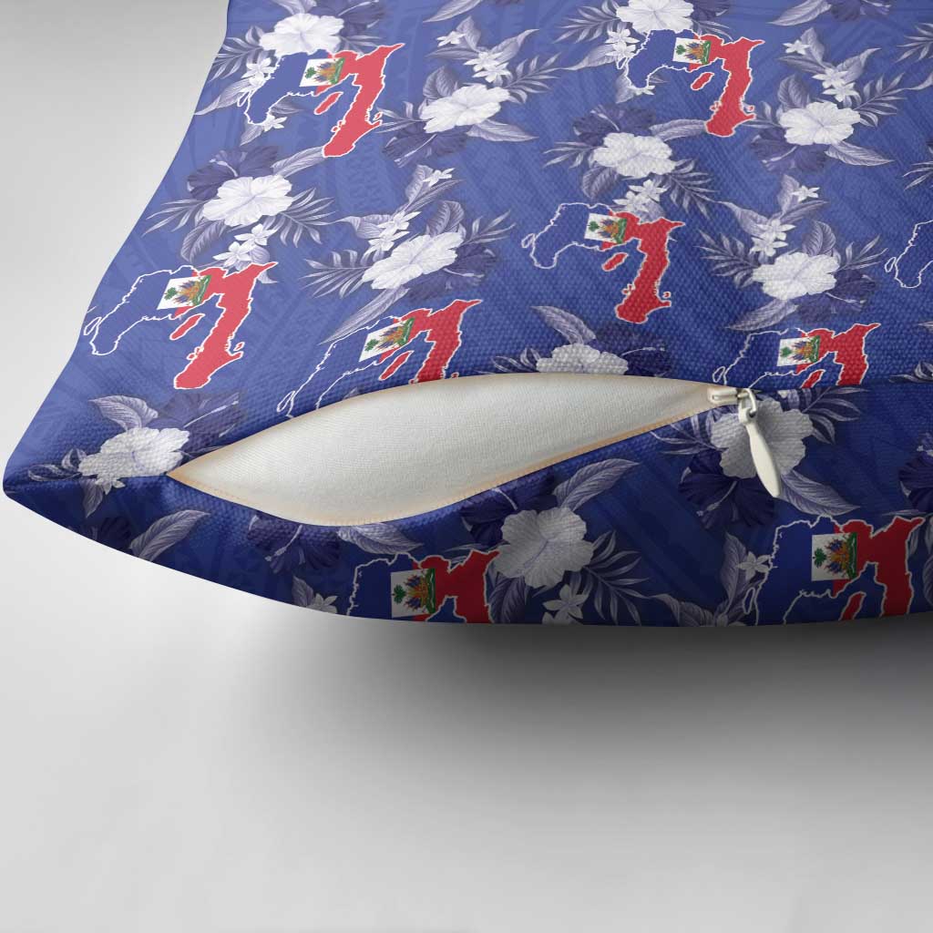 Afro-Haitians Pillow Cover Ayiti Map and Rose Kayenn Tropical Style - African Pride