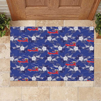 Afro-Haitians Rubber Doormat Ayiti Map and Rose Kayenn Tropical Style - African Pride