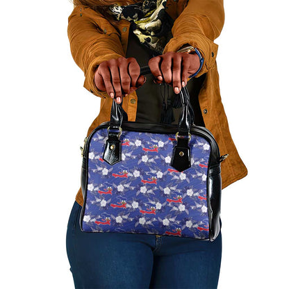 Afro-Haitians Shoulder Handbag Ayiti Map and Rose Kayenn Tropical Style - African Pride