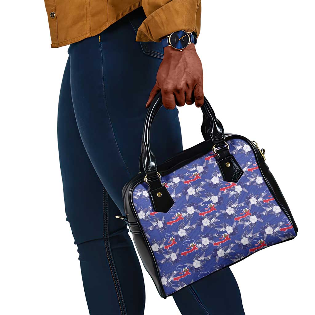 Afro-Haitians Shoulder Handbag Ayiti Map and Rose Kayenn Tropical Style - African Pride