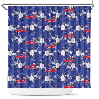 Afro-Haitians Shower Curtain Ayiti Map and Rose Kayenn Tropical Style - African Pride