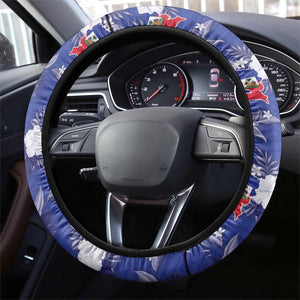 Afro-Haitians Steering Wheel Cover Ayiti Map and Rose Kayenn Tropical Style - African Pride