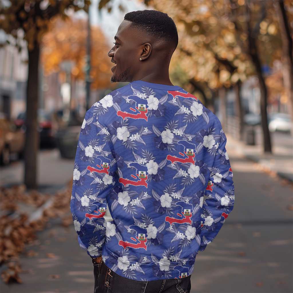 Afro-Haitians Sweatshirt Ayiti Map and Rose Kayenn Tropical Style - African Pride