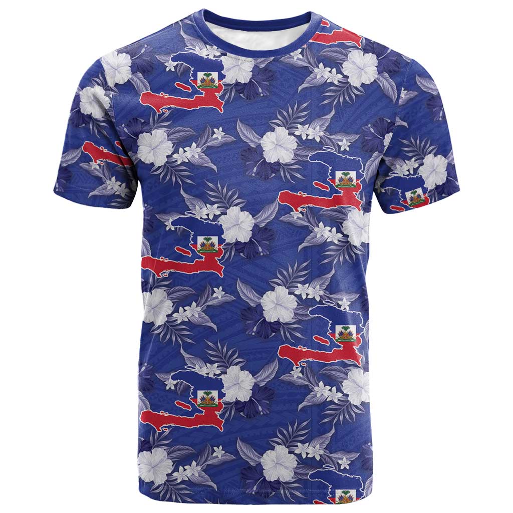 Afro-Haitians T shirt Ayiti Map and Rose Kayenn Tropical Style LT14