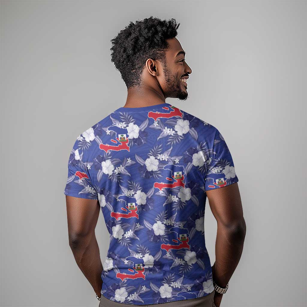 Afro-Haitians T shirt Ayiti Map and Rose Kayenn Tropical Style LT14