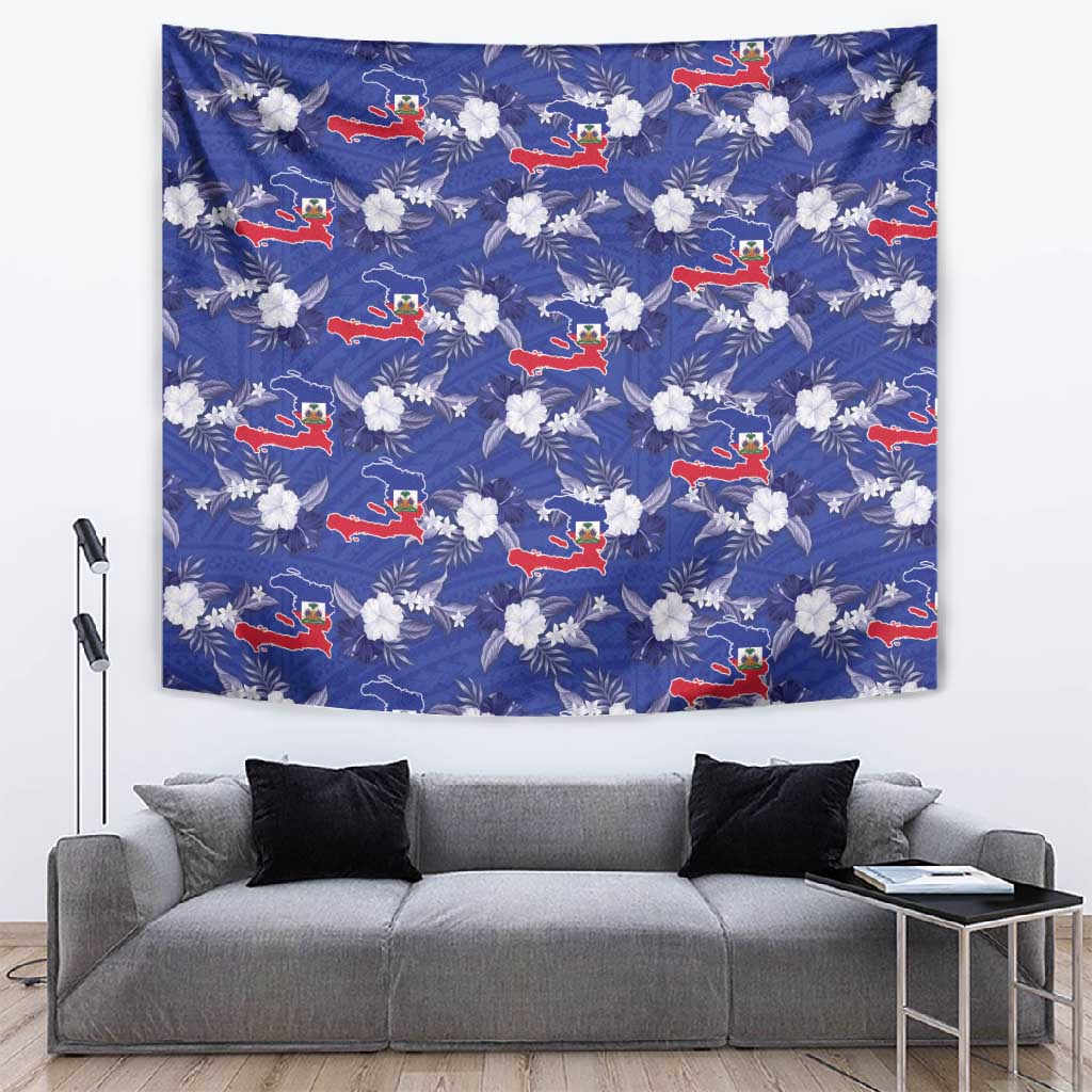 Afro-Haitians Tapestry Ayiti Map and Rose Kayenn Tropical Style - African Pride