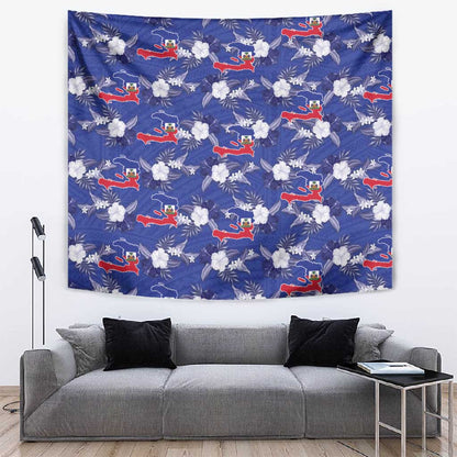 Afro-Haitians Tapestry Ayiti Map and Rose Kayenn Tropical Style - African Pride