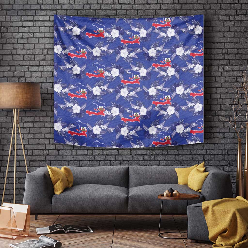 Afro-Haitians Tapestry Ayiti Map and Rose Kayenn Tropical Style - African Pride