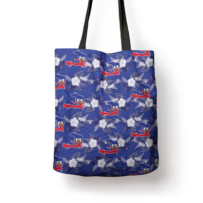 Afro-Haitians Tote Bag Ayiti Map and Rose Kayenn Tropical Style - African Pride