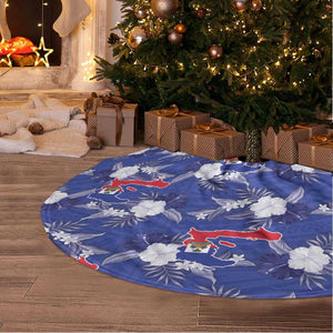 Afro-Haitians Tree Skirt Ayiti Map and Rose Kayenn Tropical Style - African Pride