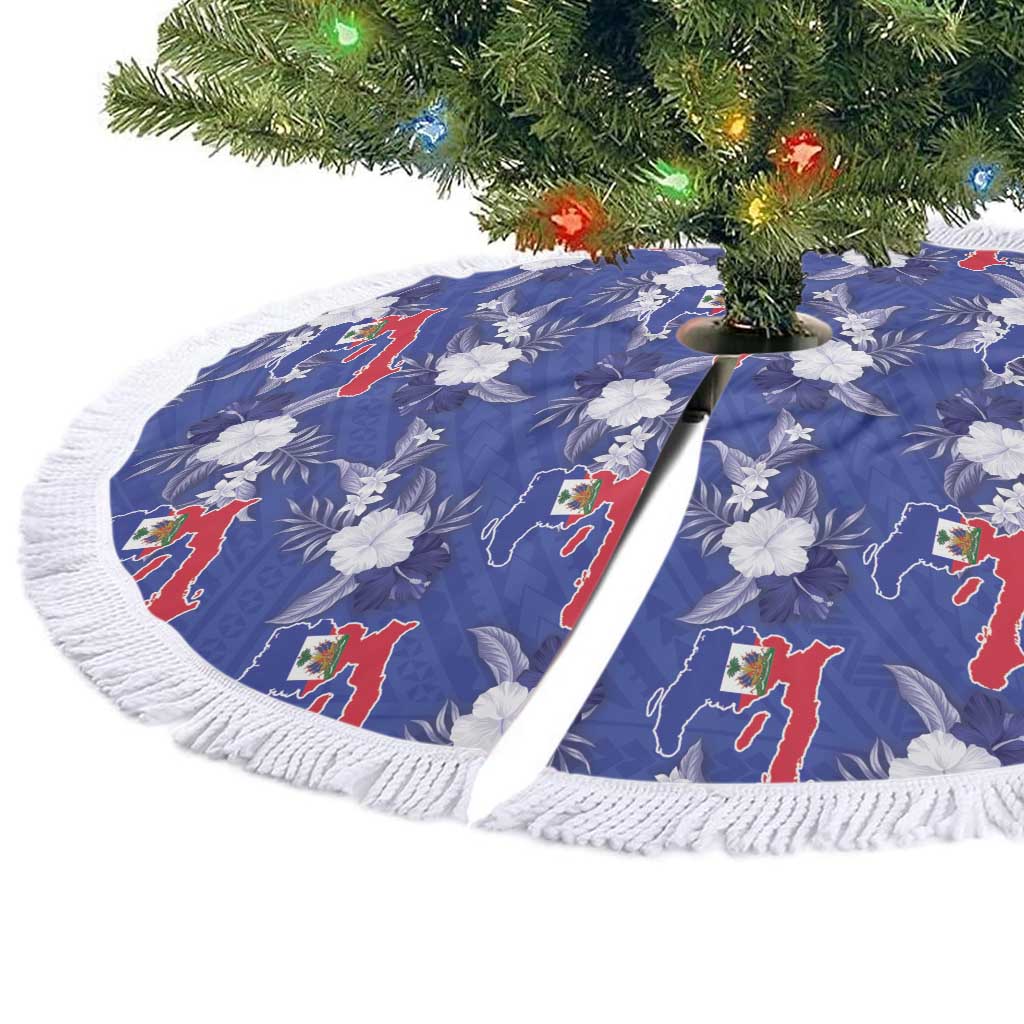 Afro-Haitians Tree Skirt Ayiti Map and Rose Kayenn Tropical Style - African Pride