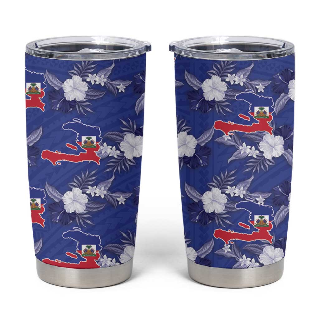 Afro-Haitians Tumbler Cup Ayiti Map and Rose Kayenn Tropical Style - African Pride