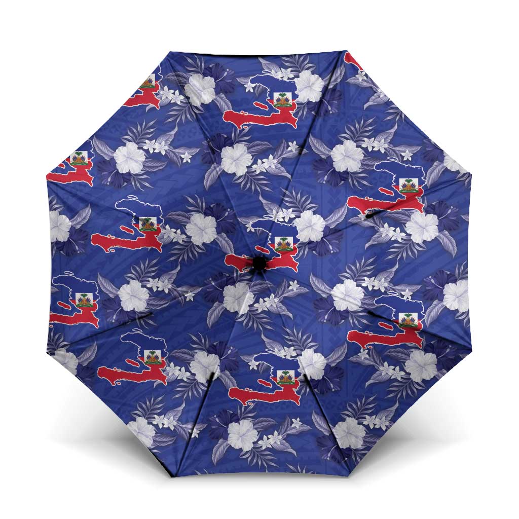 Afro-Haitians Umbrella Ayiti Map and Rose Kayenn Tropical Style - African Pride