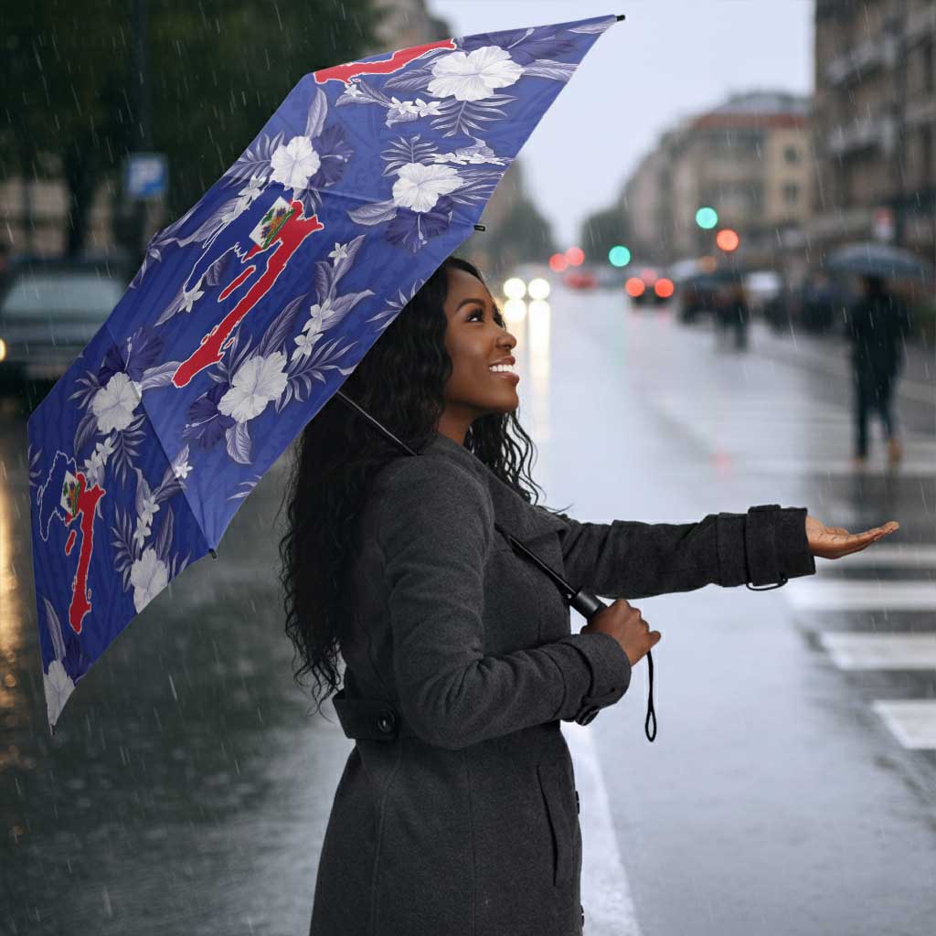 Afro-Haitians Umbrella Ayiti Map and Rose Kayenn Tropical Style - African Pride