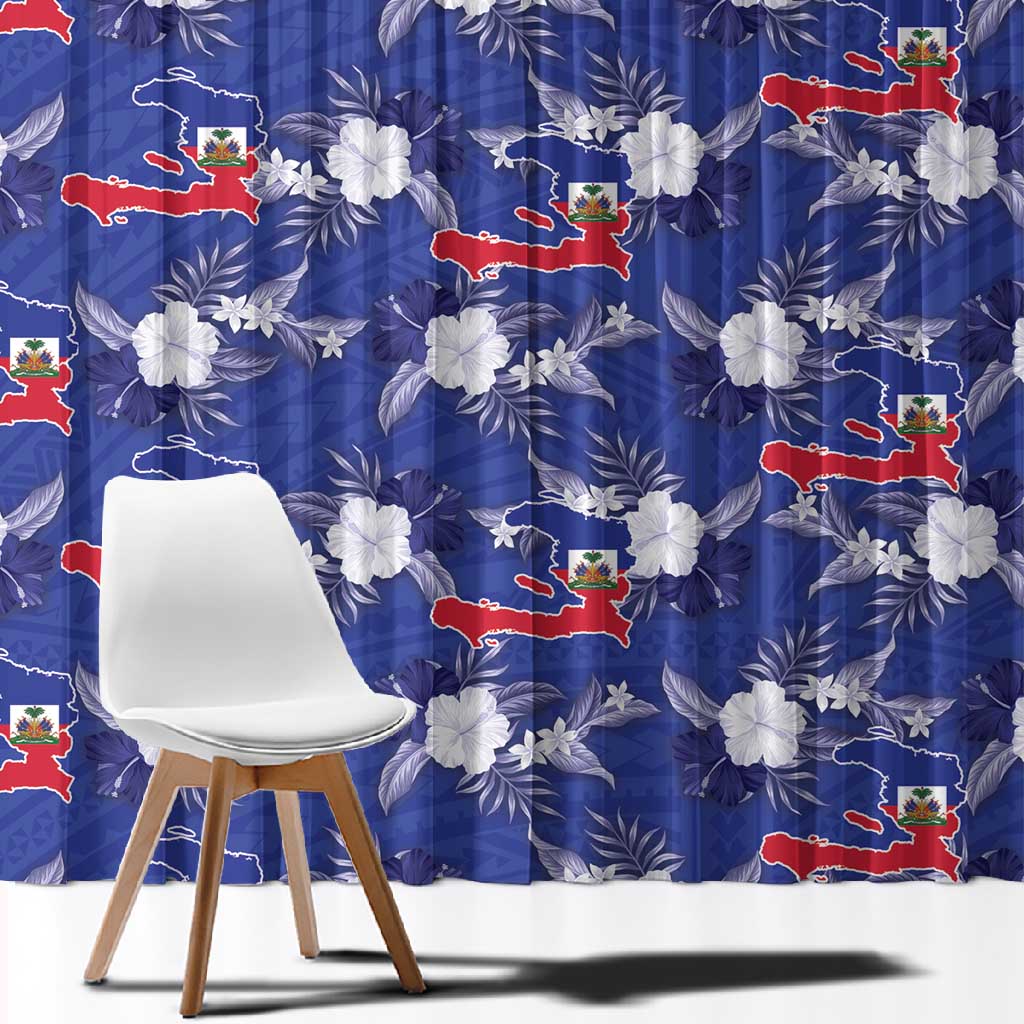 Afro-Haitians Window Curtain Ayiti Map and Rose Kayenn Tropical Style - African Pride