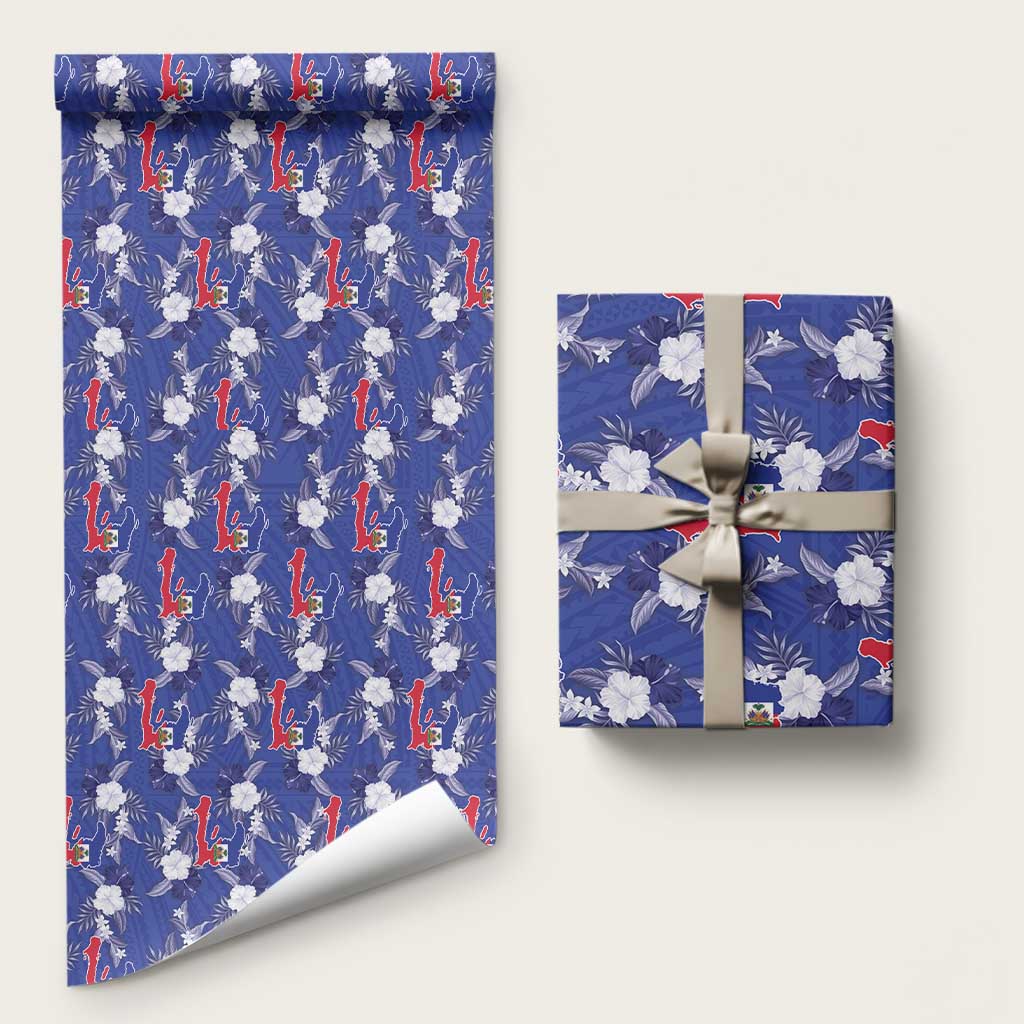 Afro-Haitians Wrapping Paper Ayiti Map and Rose Kayenn Tropical Style - African Pride