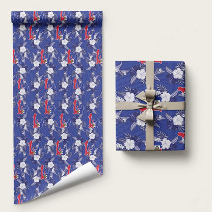 Afro-Haitians Wrapping Paper Ayiti Map and Rose Kayenn Tropical Style - African Pride