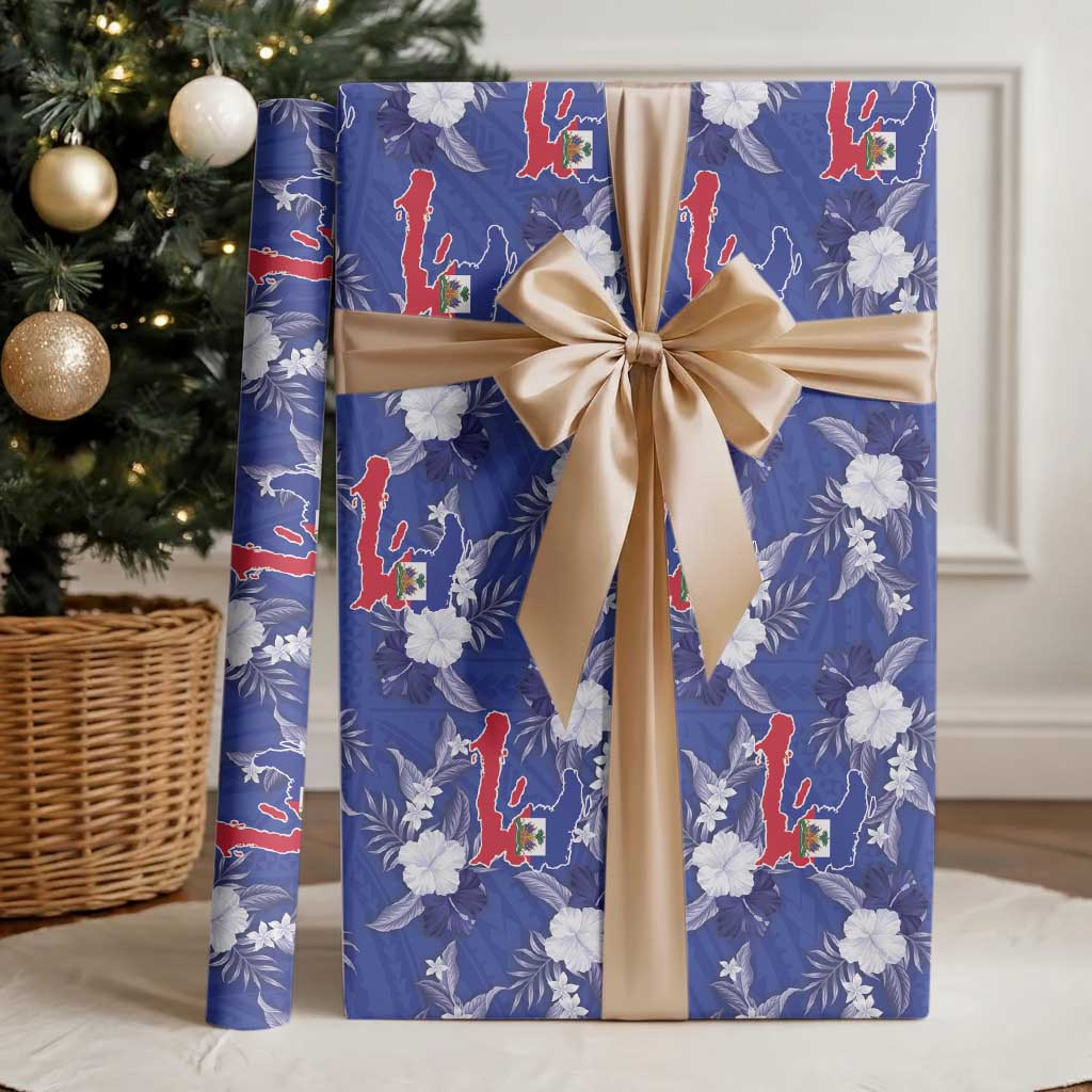 Afro-Haitians Wrapping Paper Ayiti Map and Rose Kayenn Tropical Style - African Pride