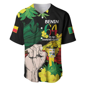 Benin National Day Baseball Jersey Happy 64th Independence Anniversary Yellow Allamanda