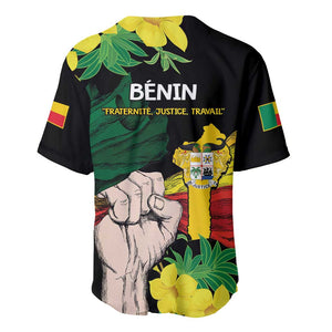 Benin National Day Baseball Jersey Happy 64th Independence Anniversary Yellow Allamanda