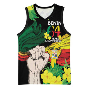 Benin National Day Basketball Jersey Happy 64th Independence Anniversary Yellow Allamanda LT14