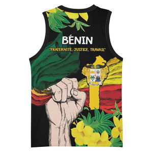 Benin National Day Basketball Jersey Happy 64th Independence Anniversary Yellow Allamanda LT14