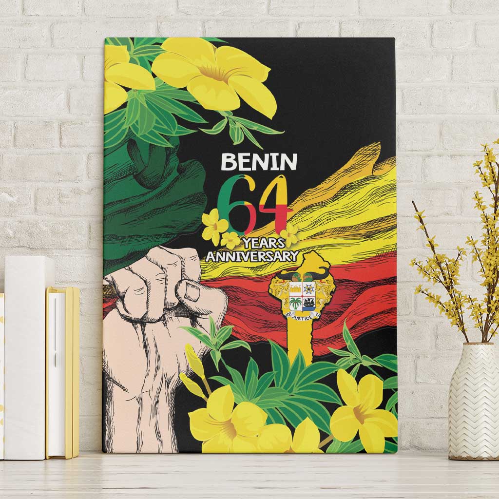 Benin National Day Canvas Wall Art Happy 64th Independence Anniversary Yellow Allamanda