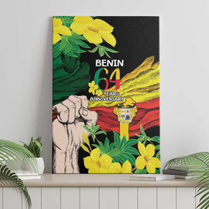 Benin National Day Canvas Wall Art Happy 64th Independence Anniversary Yellow Allamanda