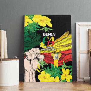 Benin National Day Canvas Wall Art Happy 64th Independence Anniversary Yellow Allamanda