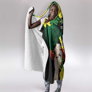 Benin National Day Hooded Blanket Happy 64th Independence Anniversary Yellow Allamanda