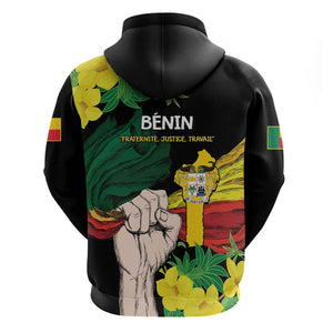 Benin National Day Hoodie Happy 64th Independence Anniversary Yellow Allamanda