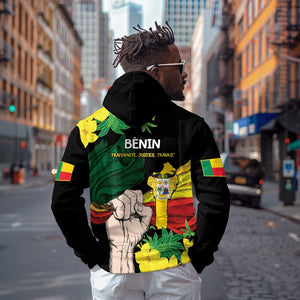 Benin National Day Hoodie Happy 64th Independence Anniversary Yellow Allamanda