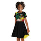 Benin National Day Kid Short Sleeve Dress Happy 64th Independence Anniversary Yellow Allamanda