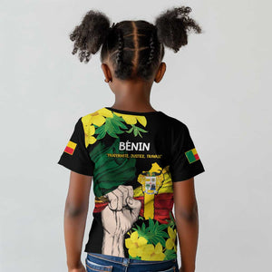 Benin National Day Kid T shirt Happy 64th Independence Anniversary Yellow Allamanda