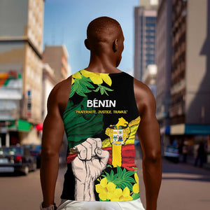 Benin National Day Men Tank Top Happy 64th Independence Anniversary Yellow Allamanda