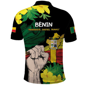 Benin National Day Polo Shirt Happy 64th Independence Anniversary Yellow Allamanda