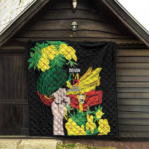 Benin National Day Quilt Happy 64th Independence Anniversary Yellow Allamanda