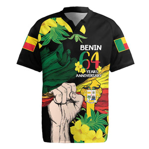 Benin National Day Rugby Jersey Happy 64th Independence Anniversary Yellow Allamanda