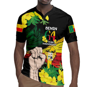 Benin National Day Rugby Jersey Happy 64th Independence Anniversary Yellow Allamanda