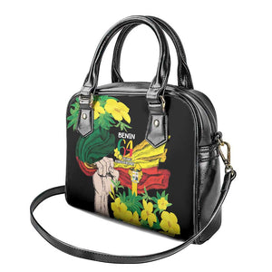 Benin National Day Shoulder Handbag Happy 64th Independence Anniversary Yellow Allamanda