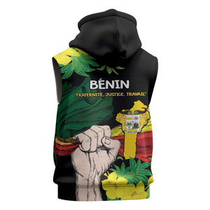 Benin National Day Sleeveless Zip Hoodie Happy 64th Independence Anniversary Yellow Allamanda - African Pride